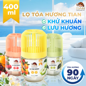 LỌ TỎA HƯƠNG TIAN 400ML - Công thức khử mùi - Chiết xuất thực vật - Loa tỏa hương thơm tới 90 ngày